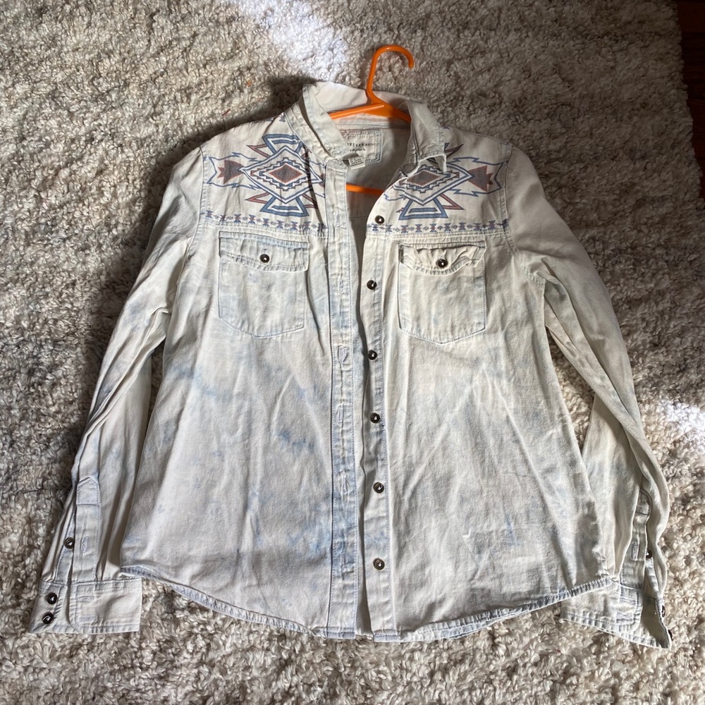 Forever 21 Bleached Denim‎ Shirt